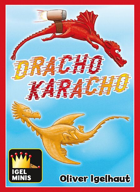 Verpackung des Spiels Dracho Karacho, Illustration von zwei fliegnden Drachen